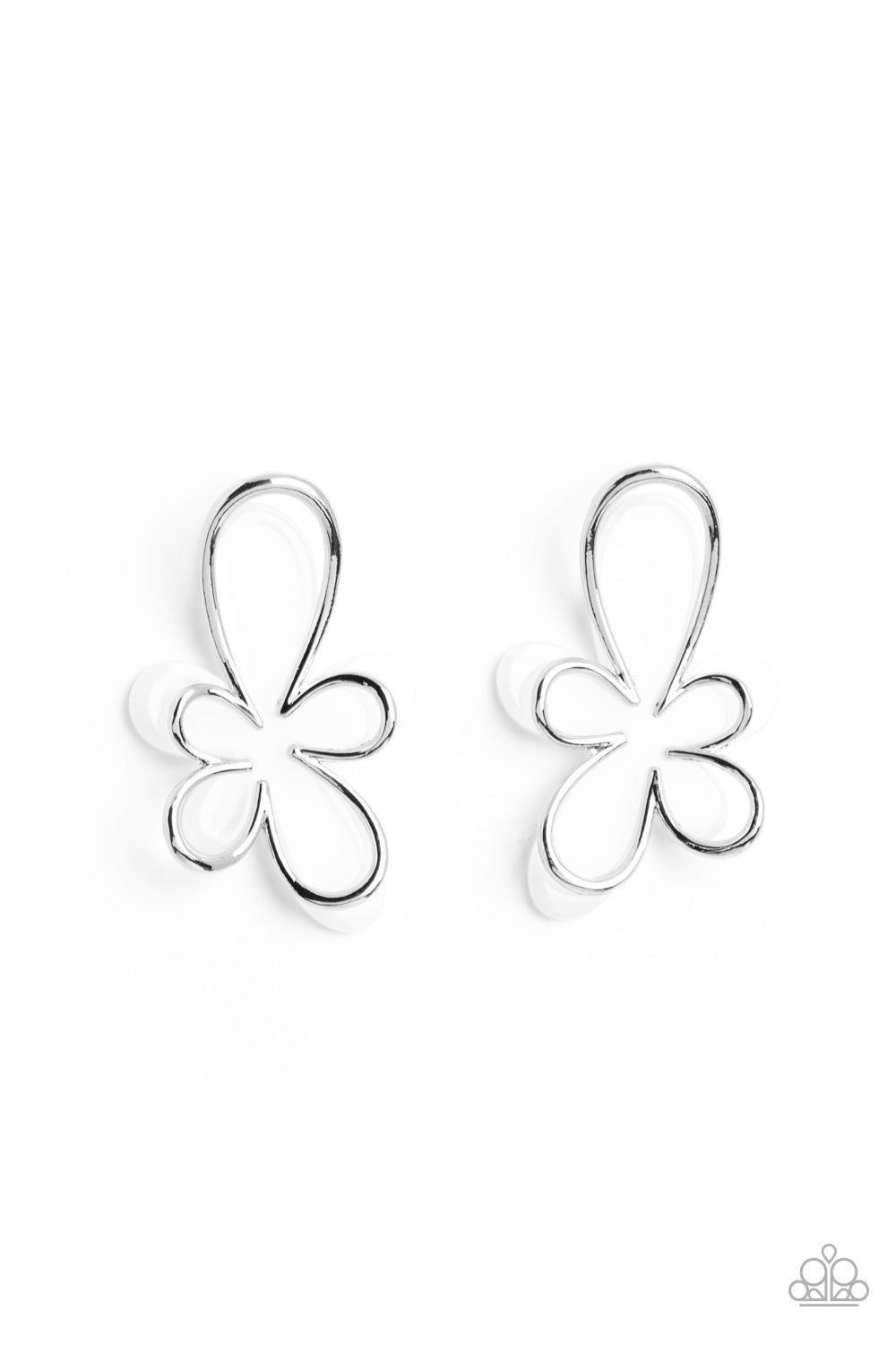 Glimmering Gardens - White Paparazzi Accessories - VJ Bedazzled Jewelry
