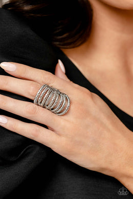 Rippling Rarity - White Paparazzi Accessories - VJ Bedazzled Jewelry