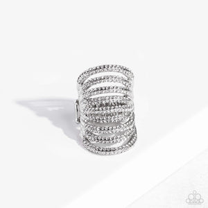 Rippling Rarity - White Paparazzi Accessories - VJ Bedazzled Jewelry