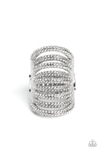 Rippling Rarity - White Paparazzi Accessories - VJ Bedazzled Jewelry