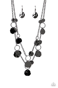 Hammered Horizons - Black - Paparazzi Accessories - VJ Bedazzled Jewelry
