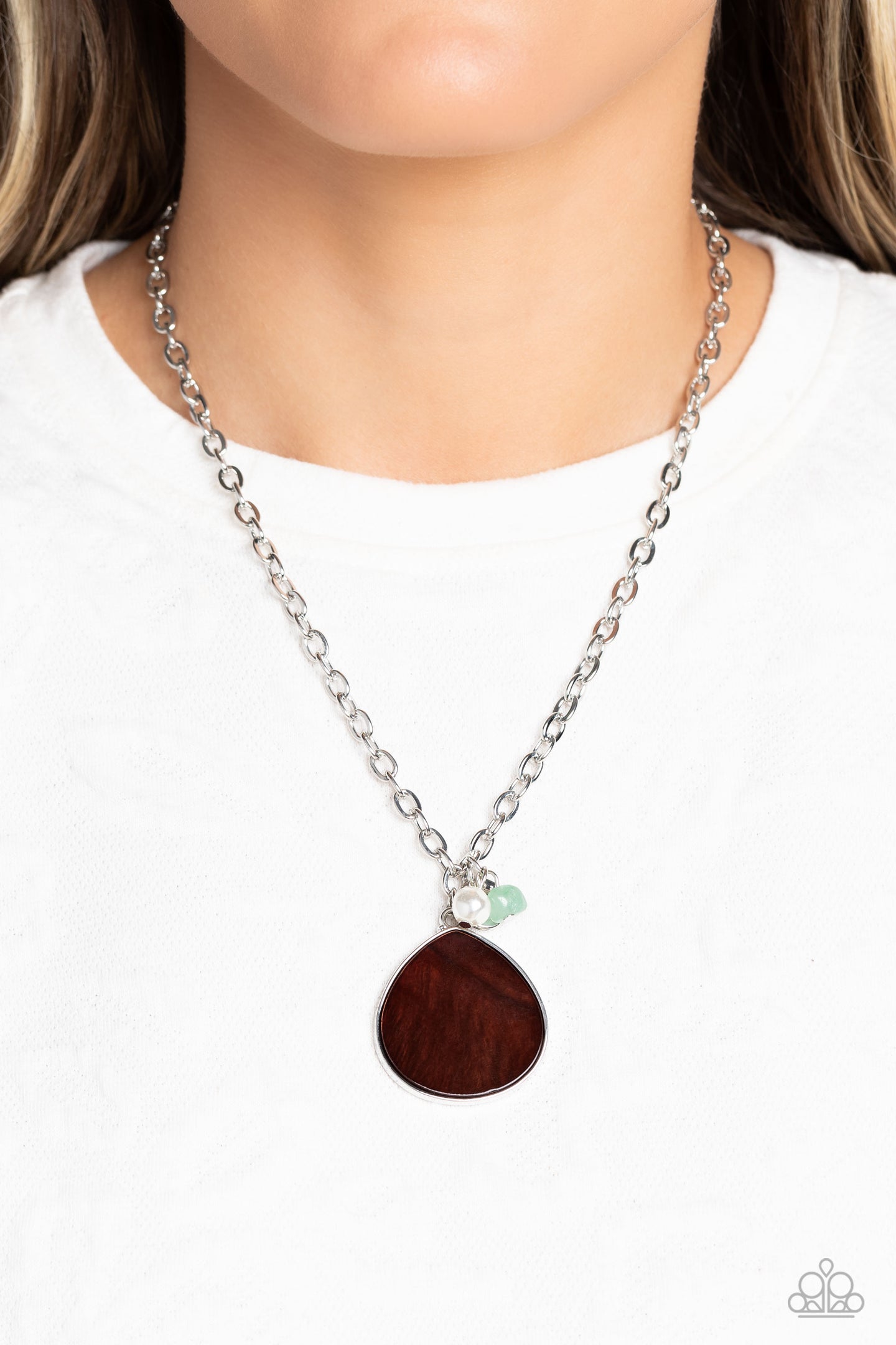 I Put A SHELL On You - Brown Paparazzi Accessories - VJ Bedazzled Jewelry