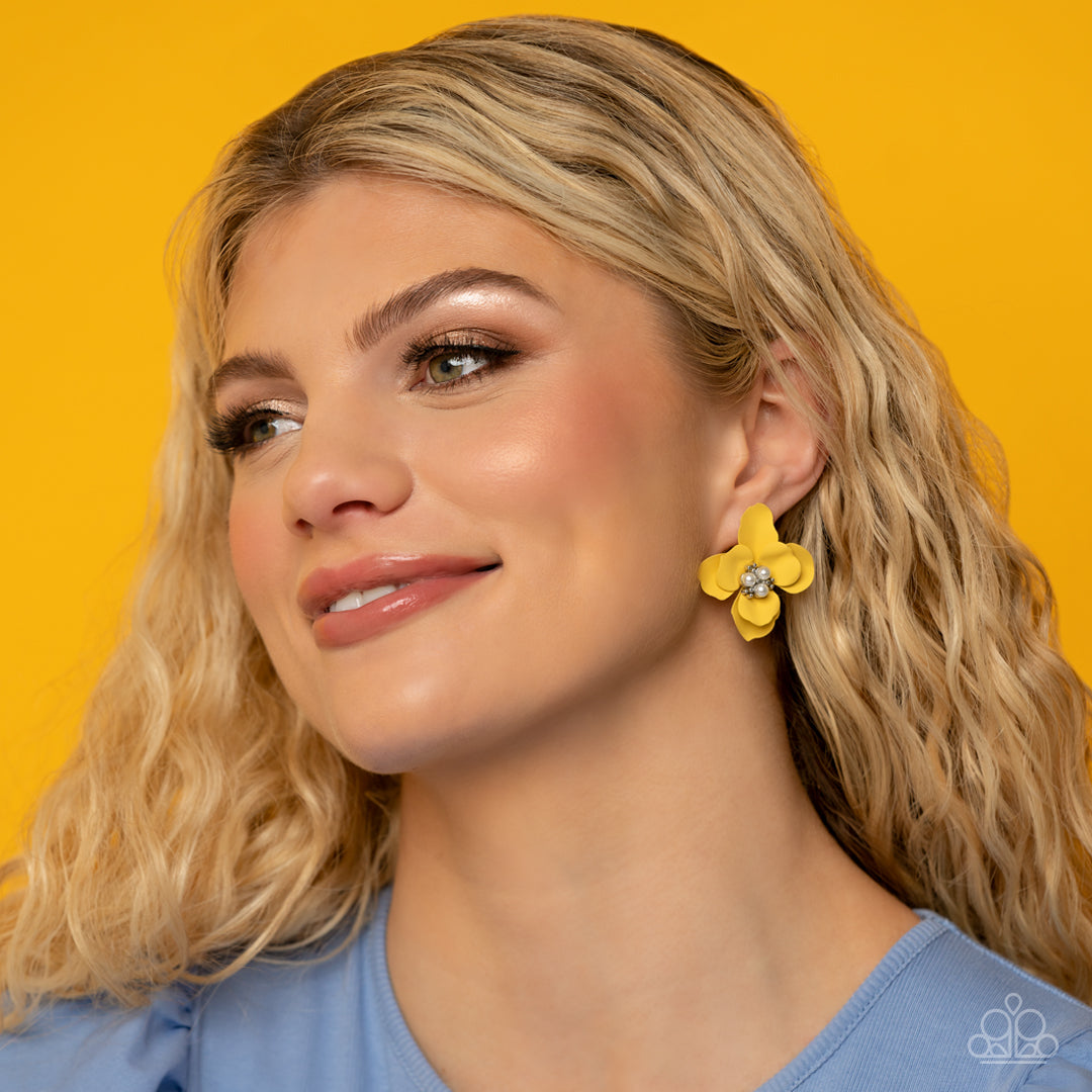 Jovial Jasmine - Yellow - Paparazzi Accessories - VJ Bedazzled Jewelry