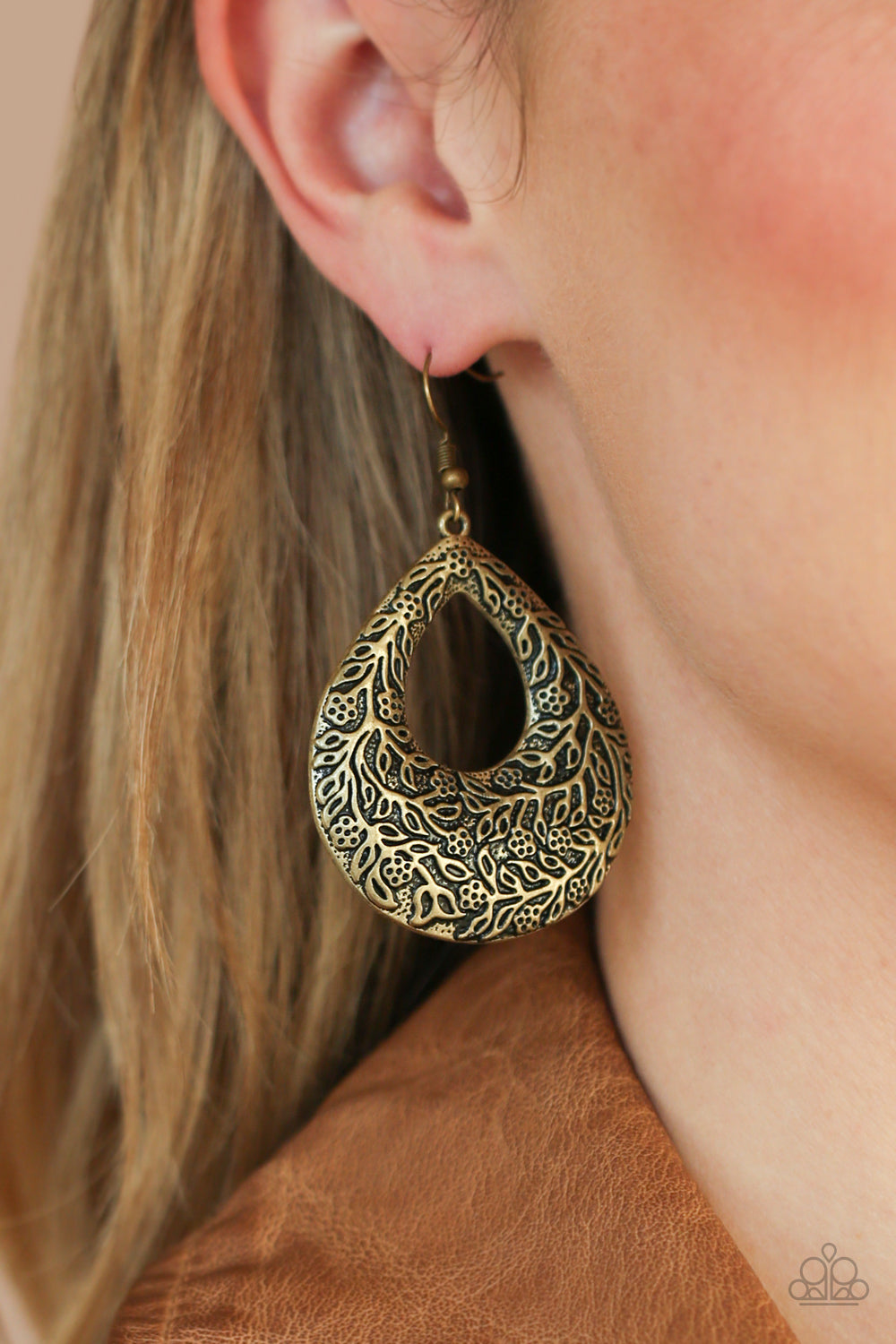 Flirtatiously Flourishing - brass - VJ Bedazzled Jewelry