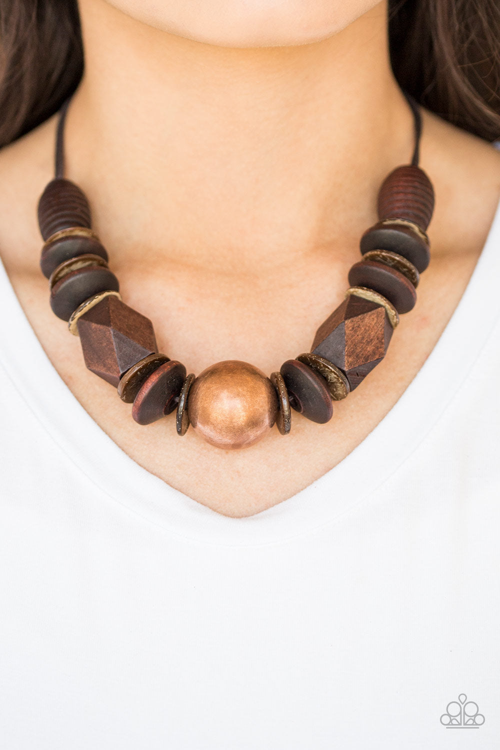 Grand Turks Getaway Brown Necklace - VJ Bedazzled Jewelry