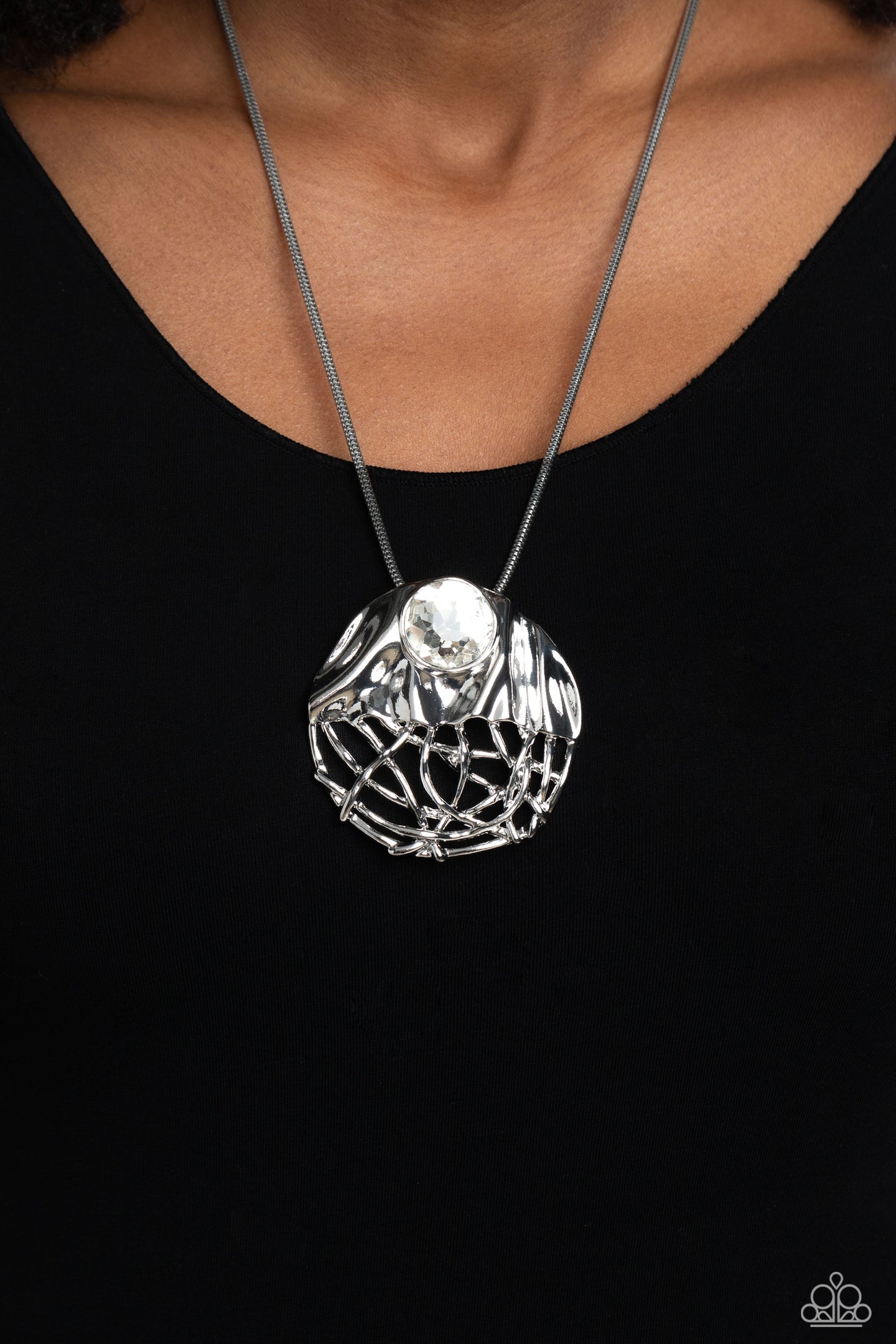 Lush Lattice - White - Paparazzi Accessories - VJ Bedazzled Jewelry