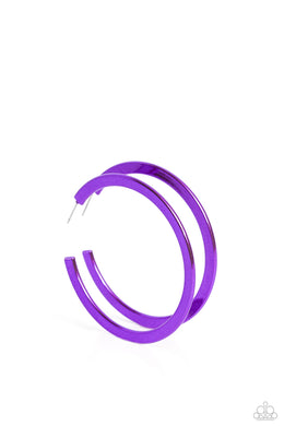Pop HOOP - Purple Paparazzi Accessories - VJ Bedazzled Jewelry