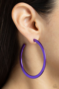 Pop HOOP - Purple Paparazzi Accessories - VJ Bedazzled Jewelry