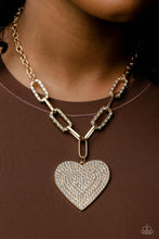 Load image into Gallery viewer, Roadside Romance - Gold Paparazzi Accessories - VJ Bedazzled Jewelry
