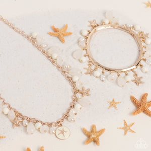 Surfer Serenade - Gold Paparazzi Accessories - VJ Bedazzled Jewelry