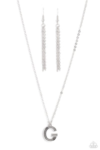 Leave Your Initials - Silver - G Paparazzi Accessories - VJ Bedazzled Jewelry