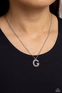 Leave Your Initials - Silver - G Paparazzi Accessories - VJ Bedazzled Jewelry