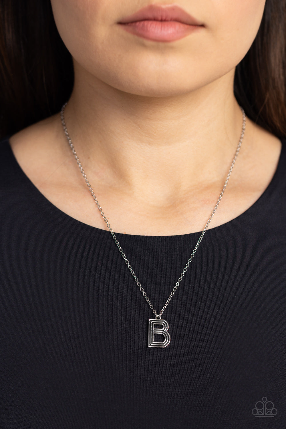 Leave Your Initials - Silver - B Paparazzi Accessories - VJ Bedazzled Jewelry
