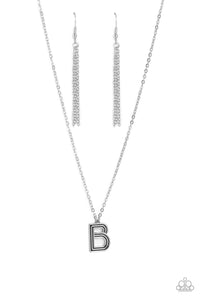 Leave Your Initials - Silver - B Paparazzi Accessories - VJ Bedazzled Jewelry