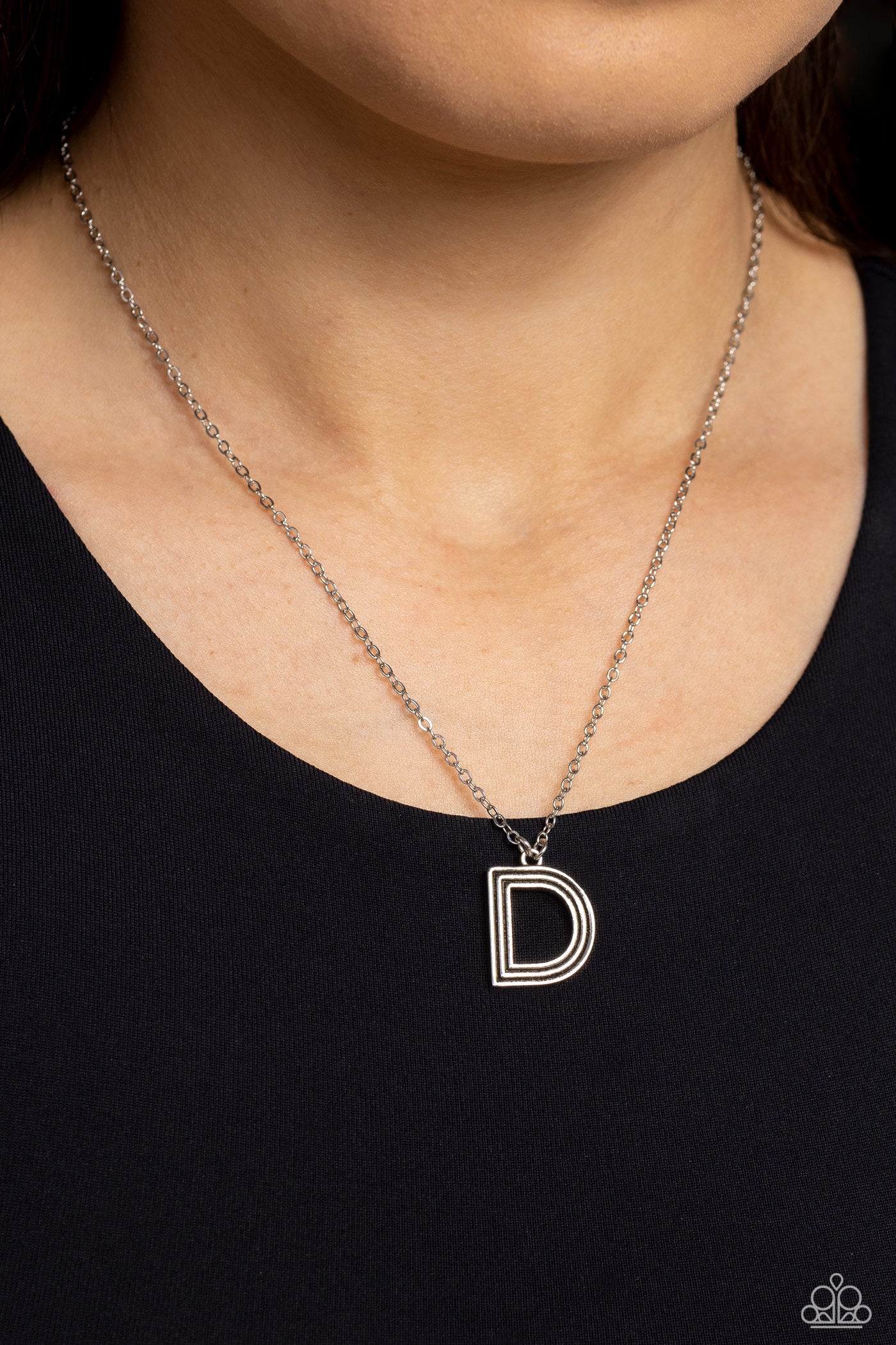 Leave Your Initials - Silver - D Paparazzi Accessories - VJ Bedazzled Jewelry