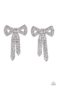 Just BOW With It - White Paparazzi Accessories - VJ Bedazzled Jewelry