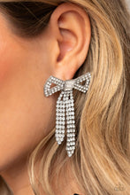 Load image into Gallery viewer, Just BOW With It - White Paparazzi Accessories - VJ Bedazzled Jewelry
