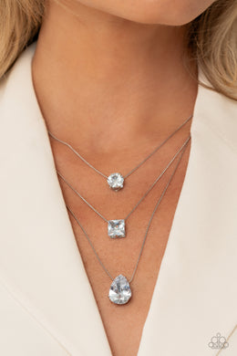 Lustrous Layers - White Paparazzi Accessories - VJ Bedazzled Jewelry