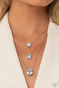 Lustrous Layers - White Paparazzi Accessories - VJ Bedazzled Jewelry