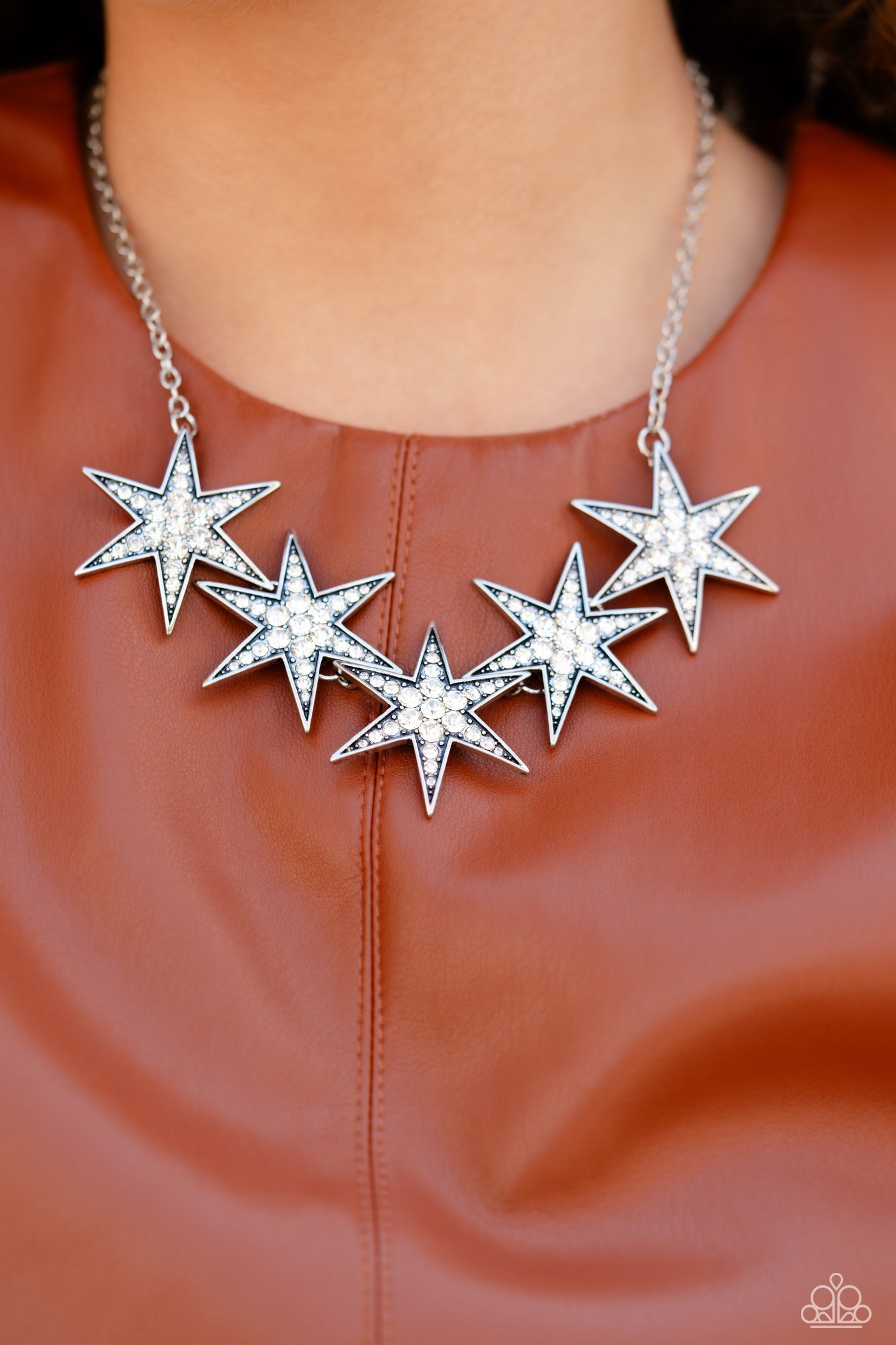 Rockstar Ready - White Paparazzi Accessories - VJ Bedazzled Jewelry