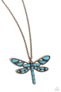 FLYING Low - Brass Paparazzi Accessories - VJ Bedazzled Jewelry