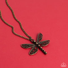 Load image into Gallery viewer, Dragonfly Dance - Brass Paparazzi Accessories
