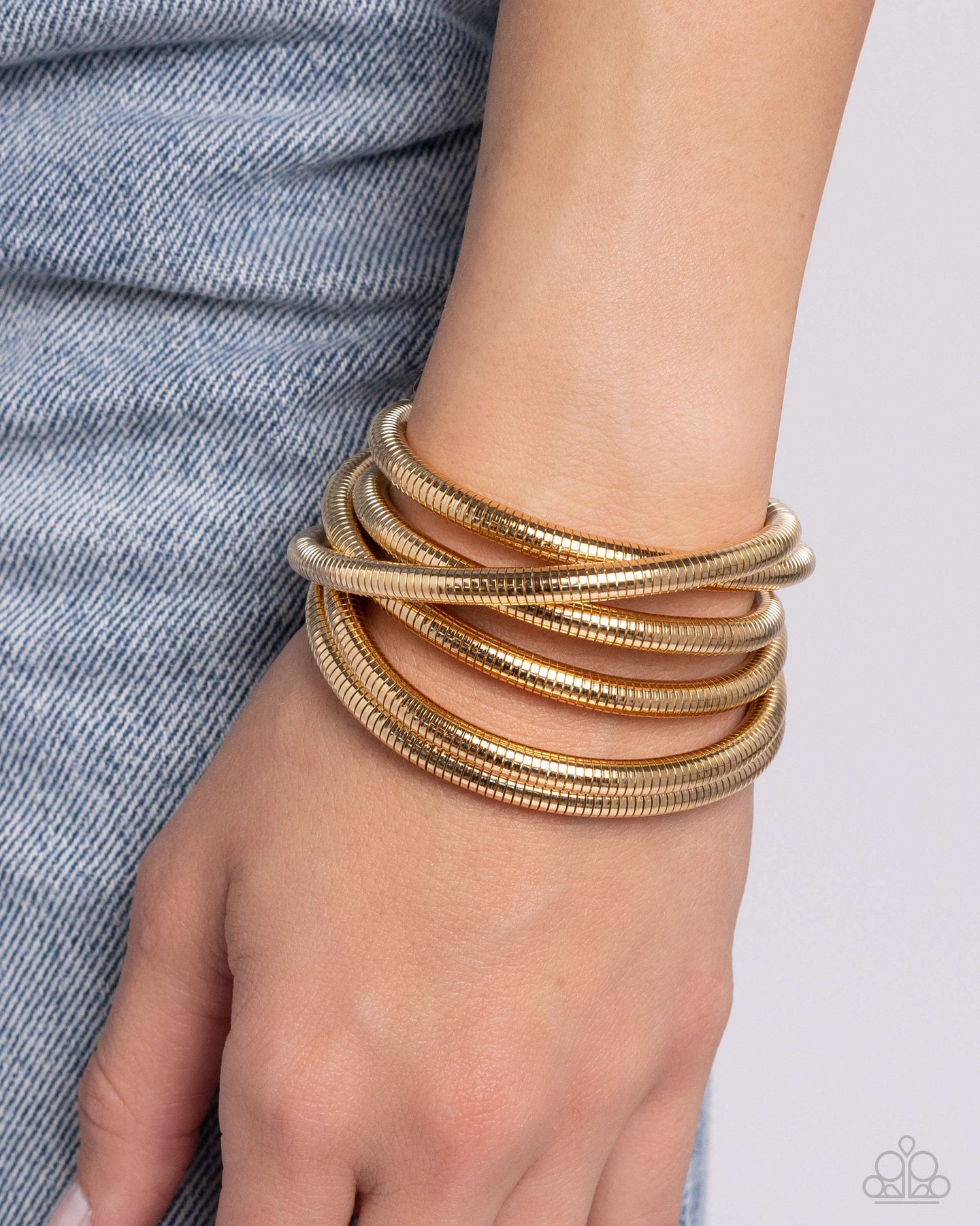 Stacked Severity - Gold Paparazzi Accessories