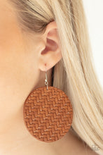Load image into Gallery viewer, Plaited Plains - Brown Earrings - VJ Bedazzled Jewelry
