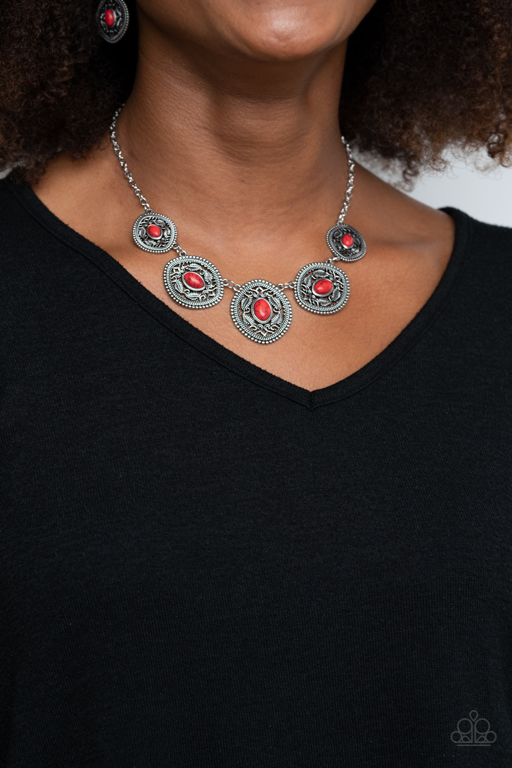 Alter ECO - Red- Paparazzi Accessories - VJ Bedazzled Jewelry
