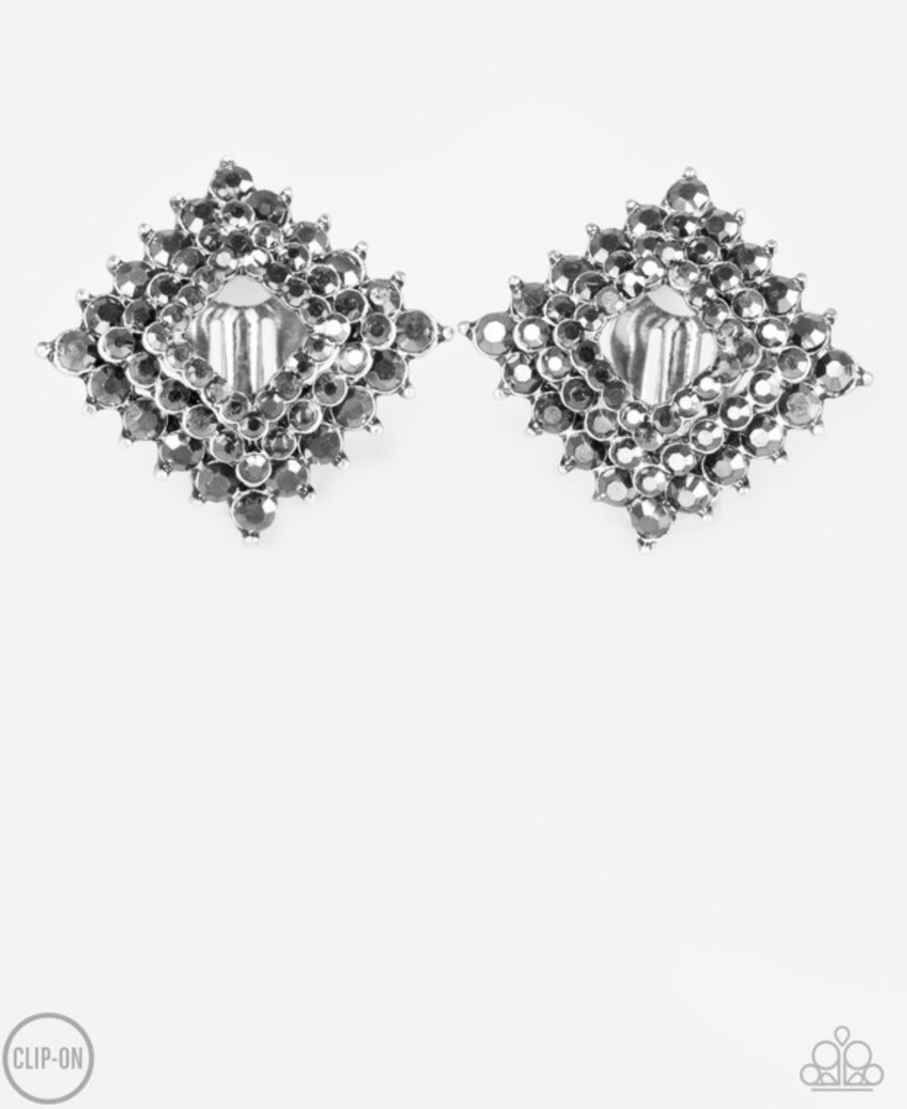 Kensington Keepsake - Silver Clip-On - VJ Bedazzled Jewelry