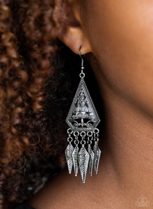 Me Oh MAYAN - Black  - Earrings - VJ Bedazzled Jewelry