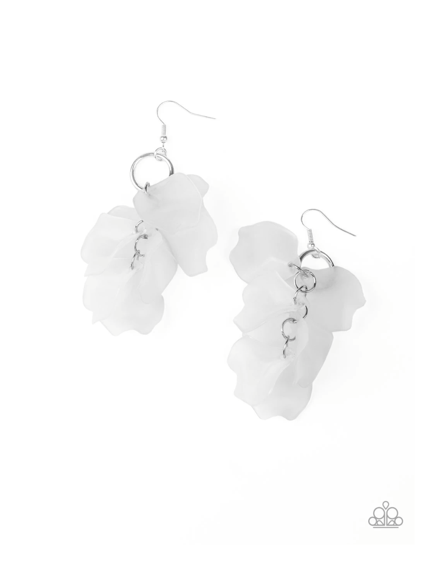 Glass Gardens - white - Paparazzi earrings - VJ Bedazzled Jewelry