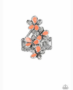 Climbing Gardens - Orange Ring - VJ Bedazzled Jewelry