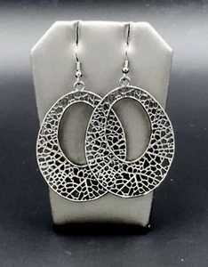 Serenely Shattered Black Earrings - VJ Bedazzled Jewelry