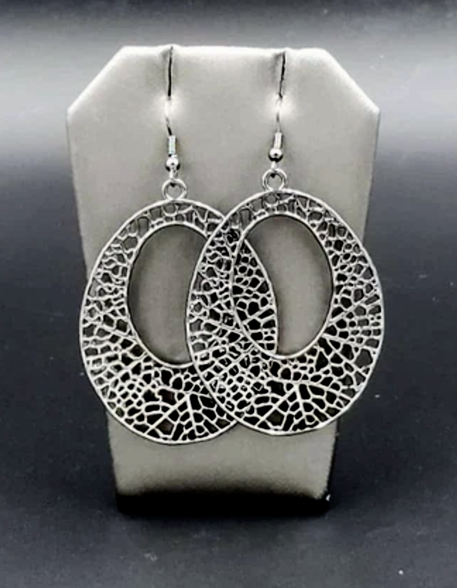 Serenely Shattered Black Earrings - VJ Bedazzled Jewelry