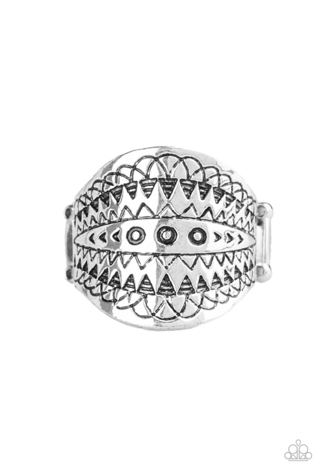 Tiki Tribe - Silver - Ring - VJ Bedazzled Jewelry