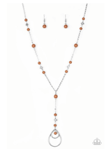 Load image into Gallery viewer, Sandstone Savannahs- Brown and Silver Necklace - VJ Bedazzled Jewelry
