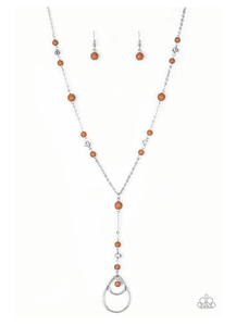 Sandstone Savannahs- Brown and Silver Necklace - VJ Bedazzled Jewelry