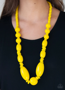 Summer Breezin - Yellow Wood Necklaces - VJ Bedazzled Jewelry