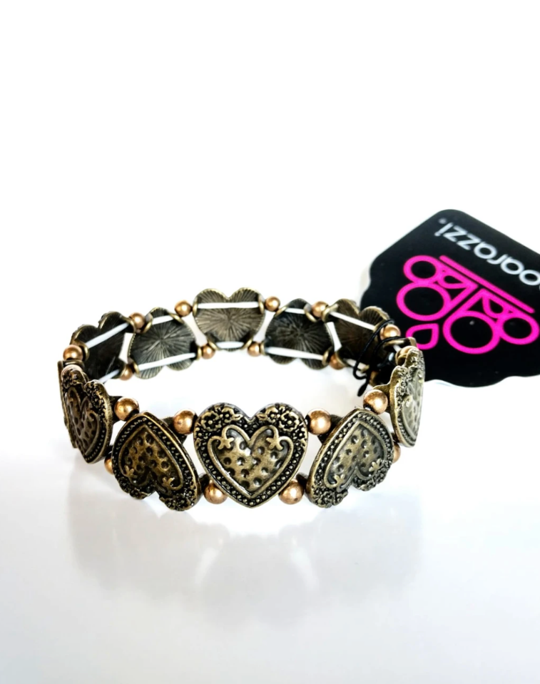 RUSTIC HEARTTHROB - BRASS - VJ Bedazzled Jewelry
