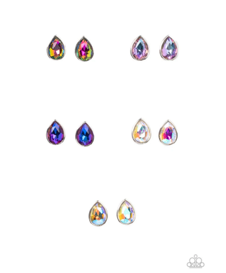Starlet Shimmer Oversized Iridescent & Oil Spill Stud Earrings Pack♥Starlet Shimmer Earrings - VJ Bedazzled Jewelry
