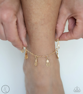 Sand and Sunshine - gold - Paparazzi anklet - VJ Bedazzled Jewelry