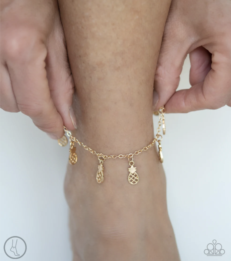 Sand and Sunshine - gold - Paparazzi anklet - VJ Bedazzled Jewelry