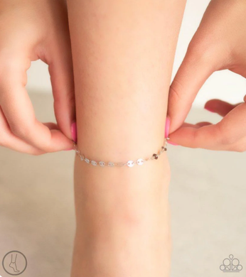 Beach Shimmer - Silver Paparazzi Anklet - VJ Bedazzled Jewelry
