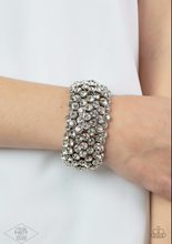 Load image into Gallery viewer, Paparazzi Accessories Playing With Fire” White Bracelet - VJ Bedazzled Jewelry
