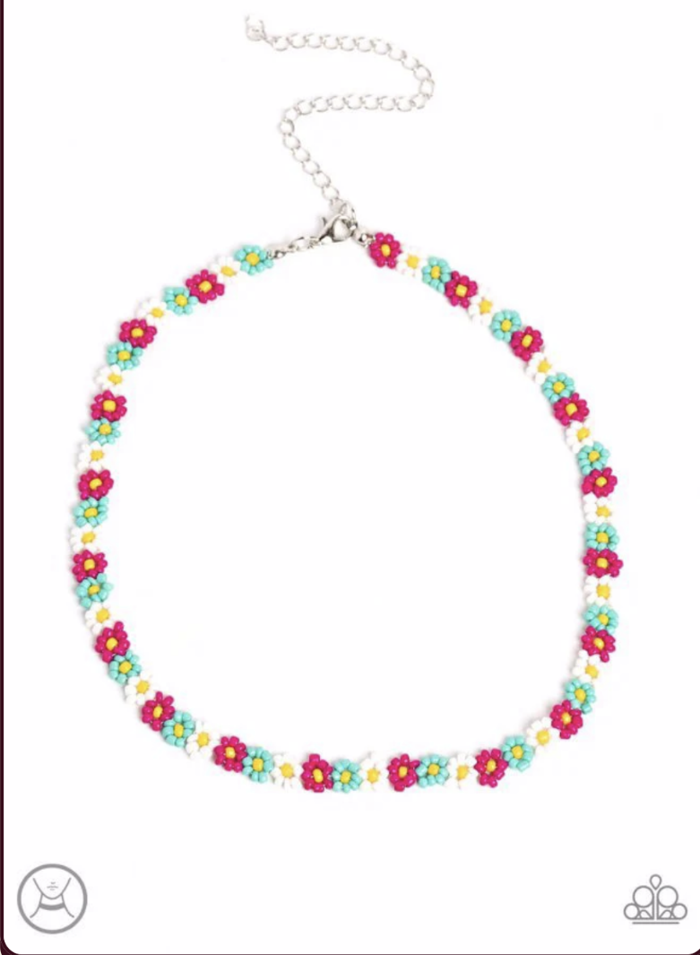 Paparazzi SEED Limit Pink Choker Necklace - VJ Bedazzled Jewelry
