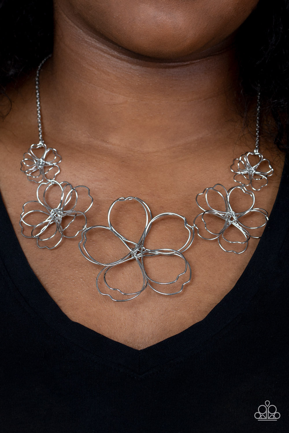 The show must grow on- Silver-Paparazzi Accessories - VJ Bedazzled Jewelry